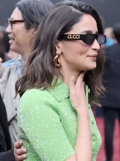 alia bhatt with sunglasses|alia bhatt gucci show.